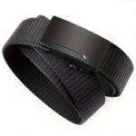Ceinture tressée homme noire