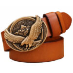 ceinture western cuir dorée