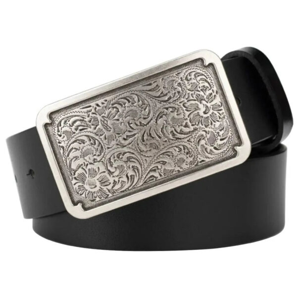 ceinture western femme en cuir noir
