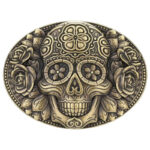 boucle de ceinture western tête de mort