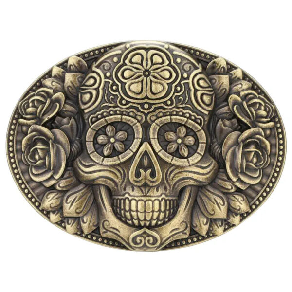 boucle de ceinture western tête de mort