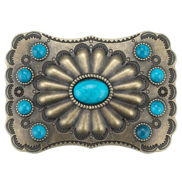 boucle ceinture country turquoise
