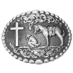 boucle de ceinture cowboy cheval