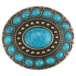 boucle de ceinture western femme turquoise
