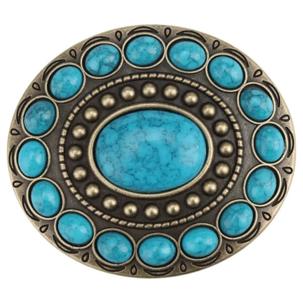 boucle de ceinture western femme turquoise