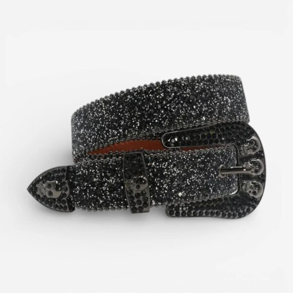 ceinture à strass crâne unisexe