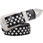 style ceinture cuir strass