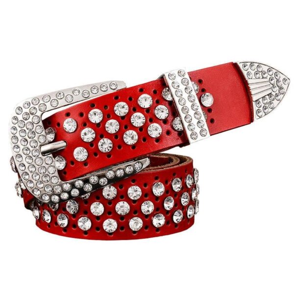 ceinture à strass cuir femme