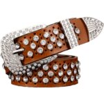 strass ceinture cuir glamour