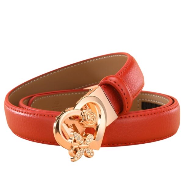 ceinture automatique cuir coeur papillon