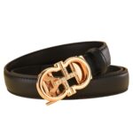 ceinture en cuir boucle dorée