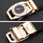 Boucle en laiton doré ceinture cuir