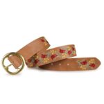 ceinture florale en cuir