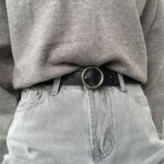 ceinture boucle ronde argentée