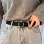 ceinture femme cuir texturé
