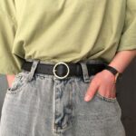 boucle ronde dorée ceinture