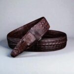 Ceinture en cuir motif crocodile