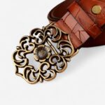 Ceinture fleurie cuir