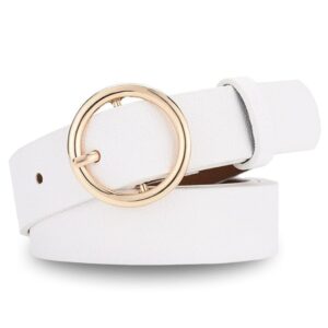 Ceinture en cuir blanc femme élégante