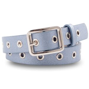 ceinture cuir femme bleu clair