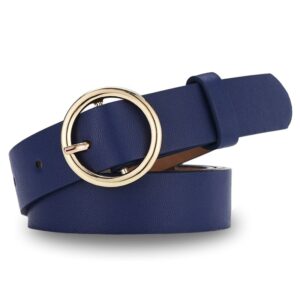Ceinture cuir bleu marine élégante pour femme
