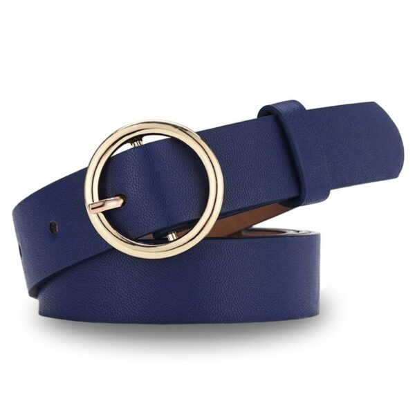 Ceinture cuir bleu marine élégante pour femme