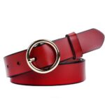 Ceinture cuir femme rouge