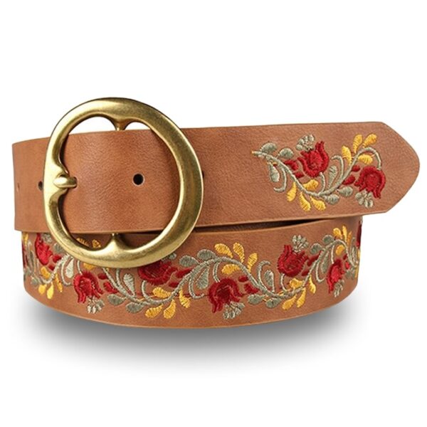 ceinture cuir brodée femme