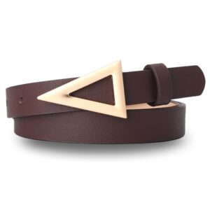 Ceinture fine en cuir marron femme