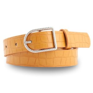 ceinture cuir femme jaune