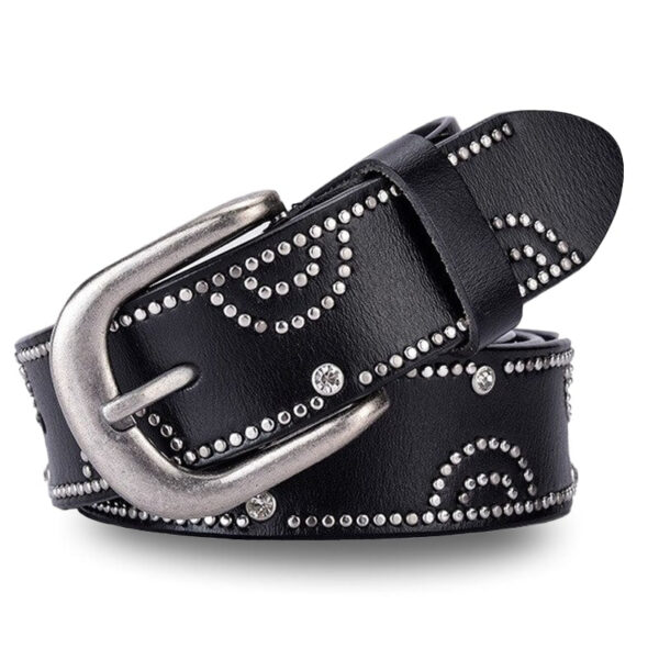 ceinture cuir femme noire