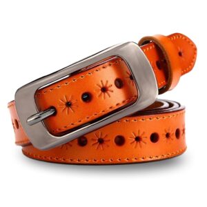 ceinture cuir femme orange