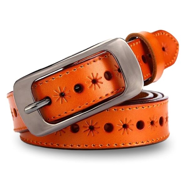 ceinture cuir femme orange