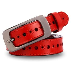 ceinture cuir rouge rubis élégante