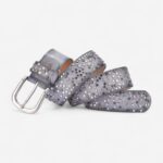 Ceinture cuir rose poudré
