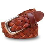 ceinture cuir femme tressée