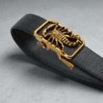 Ceinture cuir texturé noir