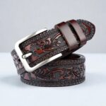 ceinture cuir marron foncé