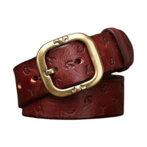 ceinture en cuir motifs marins
