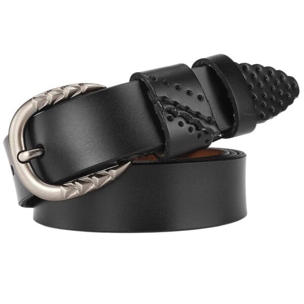 ceinture cuir détails ajourés femme