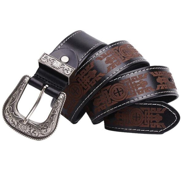 ceinture en cuir gravée Western