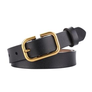 Ceinture en cuir lisse boucle dorée