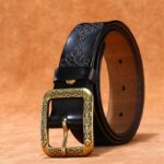 ceinture cuir texturé
