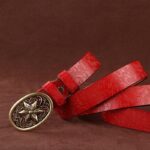 ceinture en cuir motif floral