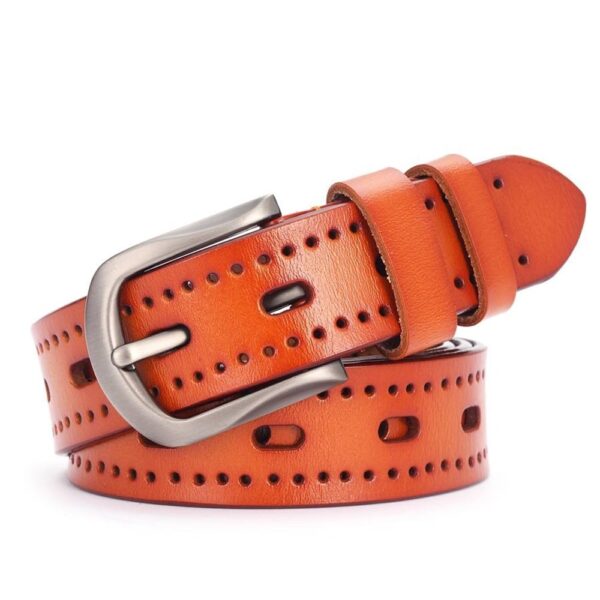 Ceinture femme en cuir marron