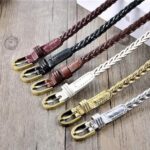 Ceinture en cuir tressé pour femme