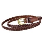 Ceinture fine en cuir tressé Angel