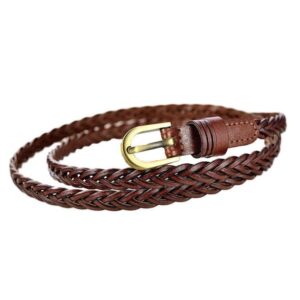 Ceinture fine en cuir tressé Angel