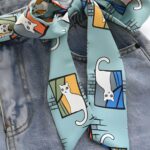 Ceinture artistique motifs chats