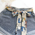 Ceinture foulard motifs chats